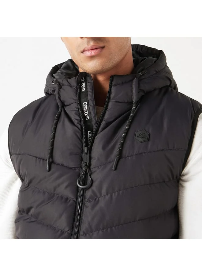 كابا Kappa Quilted Sleeveless Zip Through Jacket with Hood and Pockets