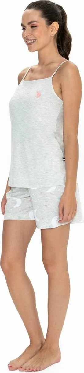 U.S. Polo Assn. 20076 Women's Rope Suspender Shorts Pajama Set-Carmelange