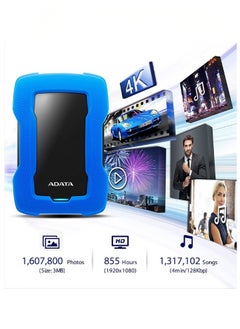 ADATA ADATA HD330 4TB USB 3.0, High-speed Shock-absorbing External Hard Drive, Extra Slim Portable Waterproof Mobile Hard Drive, (4TB Blue)  - Image 4