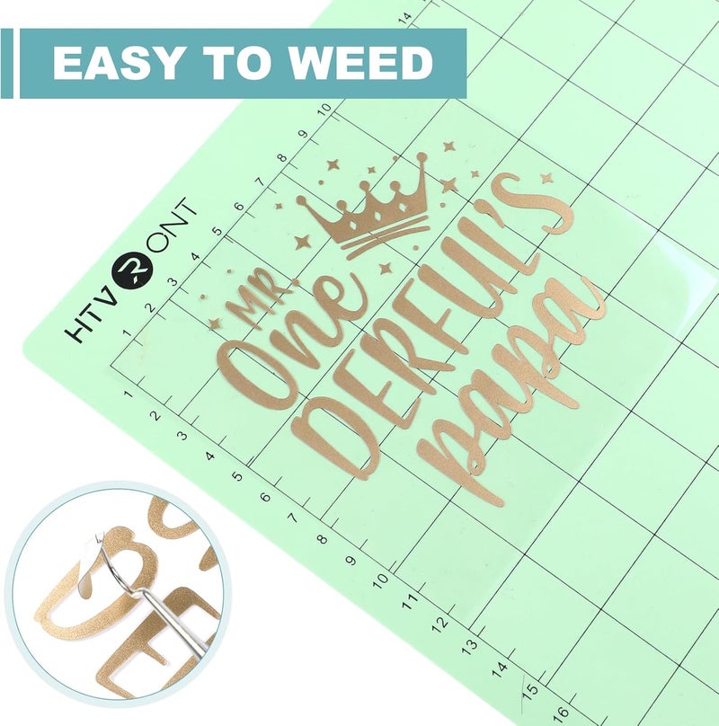 HTVRONT Champagne Gold Chrome Vinyl - 12" x 10FT Matte Metallic Champagne Gold Vinyl for Cricut - Easy to Weed & Transfer Champagne Gold Permanent Vinyl Roll - Image 2