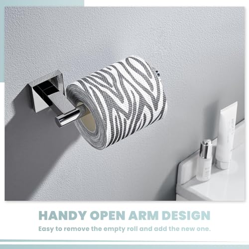 Suyar Polished Chrome Toilet Paper Holder, SUS 304 Stainless Steel Wall Mount Toilet Roll Holder, TP Hanger for Bathroom - Image 5