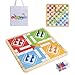 DigNew 12 Inch Wooden 2in1 Ludo Snakes Board Game Reversible Travel Set with Storage Bag Organizer Box AllinOne Storage - Image 2