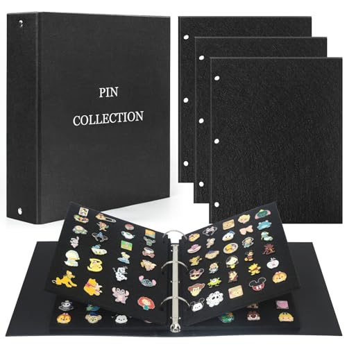 CollectHall Pin Collection Book, Pin Boards for Enamel Pin Display, 280 Pin Capacity, Display and Trade Your Pins, Pin Trading Book, Black - Image 1