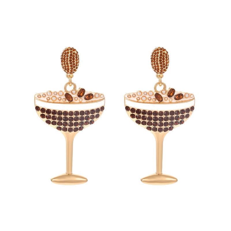 Madison Tyler Espresso Martini Earrings for Women | Gold Plated Dangle Earrings | Fun Drink Dangle Earrings for Women Jewelry Gifts - Image 1