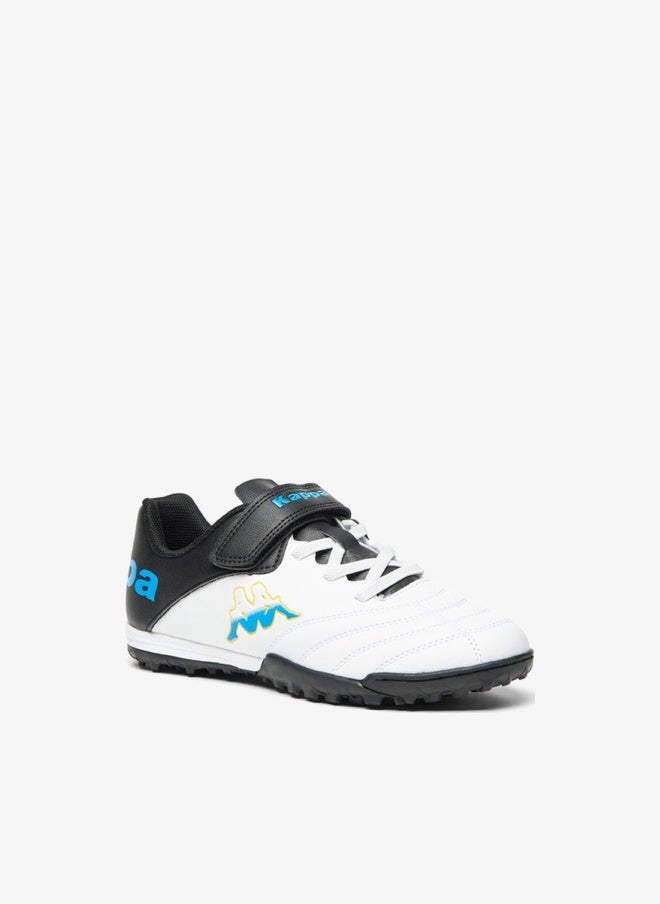 Kappa Boys' Logo Detail Sports Shoes with Hook and Loop Closure - Image 1