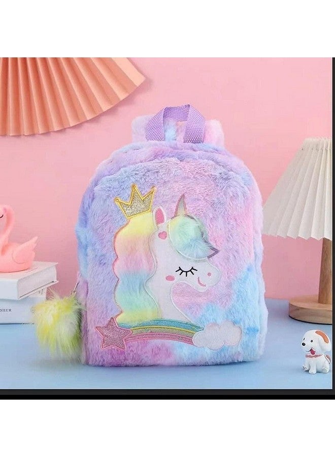 Tickles Tickles Cute Unicorn Soft Plush Bag For Kids School Backpack Birthday Gift School Picnic Vacation (Color: Multicolor; Size: 35 Cm)  - Image 2