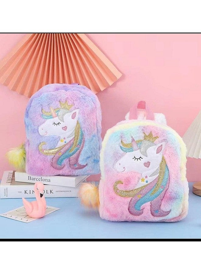 Tickles Tickles Cute Unicorn Soft Plush Bag For Kids School Backpack Birthday Gift School Picnic Vacation (Color: Multicolor; Size: 35 Cm)  - Image 5