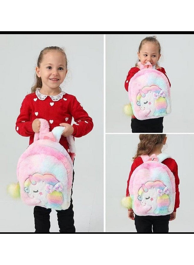 Tickles Tickles Cute Unicorn Soft Plush Bag For Kids School Backpack Birthday Gift School Picnic Vacation (Color: Multicolor; Size: 35 Cm)  - Image 4