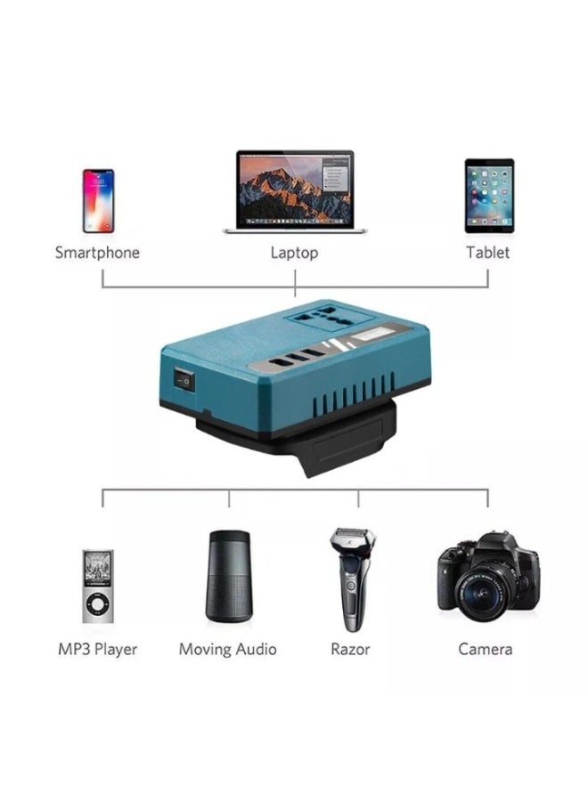 بي تي محول طاقة ذكي قوي بتقنية البلوتوث | محول طاقة من 180 فولت تيار مستمر إلى 220 فولت تيار متردد مع خرج قوي وشحن سريع مزدوج - Image 3