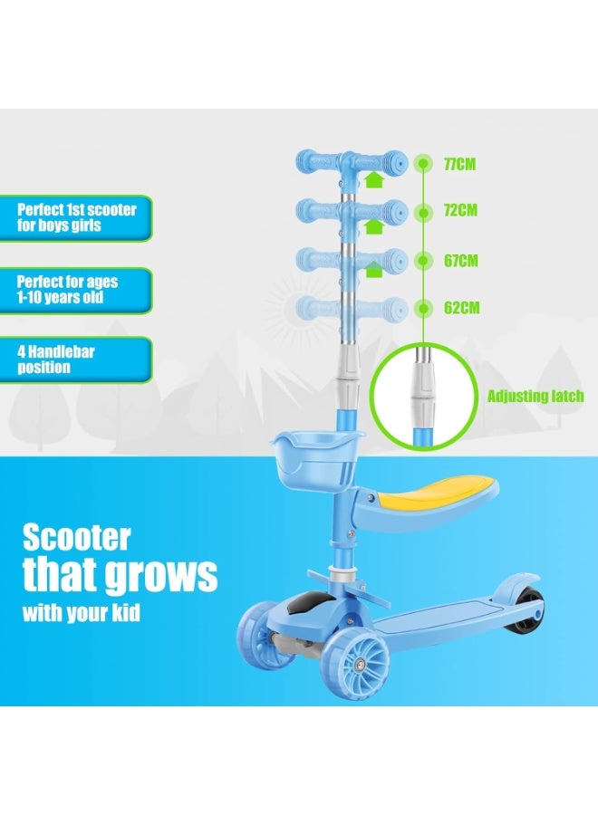 موثوقية التنبؤ دراجات بخارية 2 في 1 للأطفال، سكوتر للأطفال، سكوتر للأطفال، سكوتر للأطفال مزود بمقعد قابل للطي، سكوتر بثلاث عجلات وارتفاع قابل للتعديل - Image 3