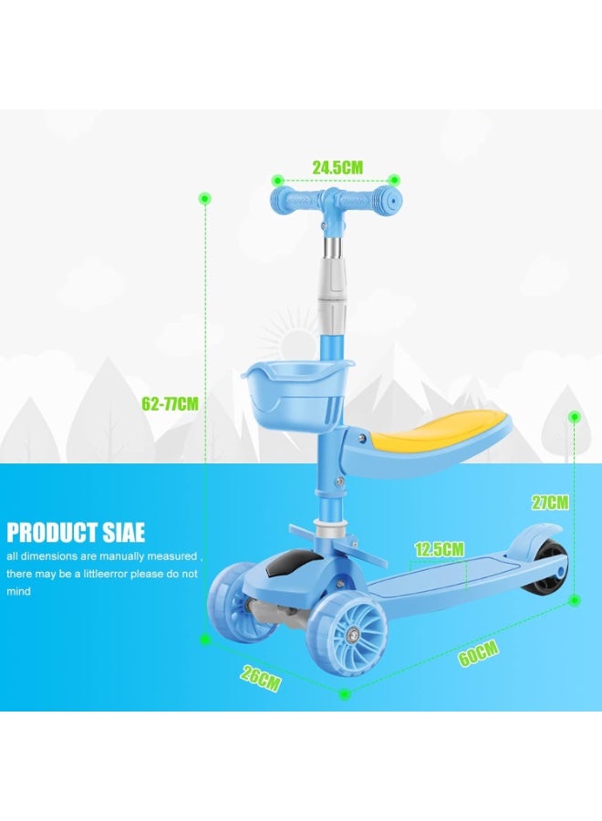موثوقية التنبؤ دراجات بخارية 2 في 1 للأطفال، سكوتر للأطفال، سكوتر للأطفال، سكوتر للأطفال مزود بمقعد قابل للطي، سكوتر بثلاث عجلات وارتفاع قابل للتعديل - Image 2