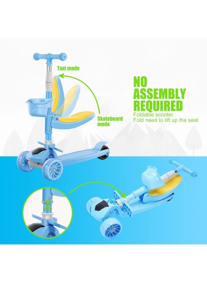 موثوقية التنبؤ دراجات بخارية 2 في 1 للأطفال، سكوتر للأطفال، سكوتر للأطفال، سكوتر للأطفال مزود بمقعد قابل للطي، سكوتر بثلاث عجلات وارتفاع قابل للتعديل - Image 4