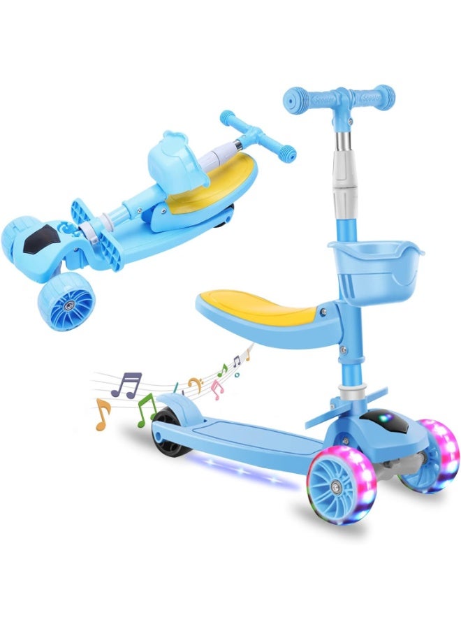 موثوقية التنبؤ دراجات بخارية 2 في 1 للأطفال، سكوتر للأطفال، سكوتر للأطفال، سكوتر للأطفال مزود بمقعد قابل للطي، سكوتر بثلاث عجلات وارتفاع قابل للتعديل - Image 1