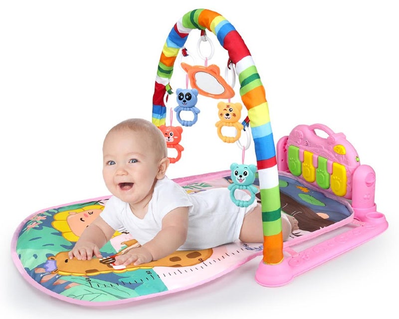 MaBaby Baby Play Mat Baby Gym,Funny Play Piano Tummy Time Baby Activity Mat with Infant Sensory Baby Toys, Music and Lights Boy & Girl Gifts - Image 1
