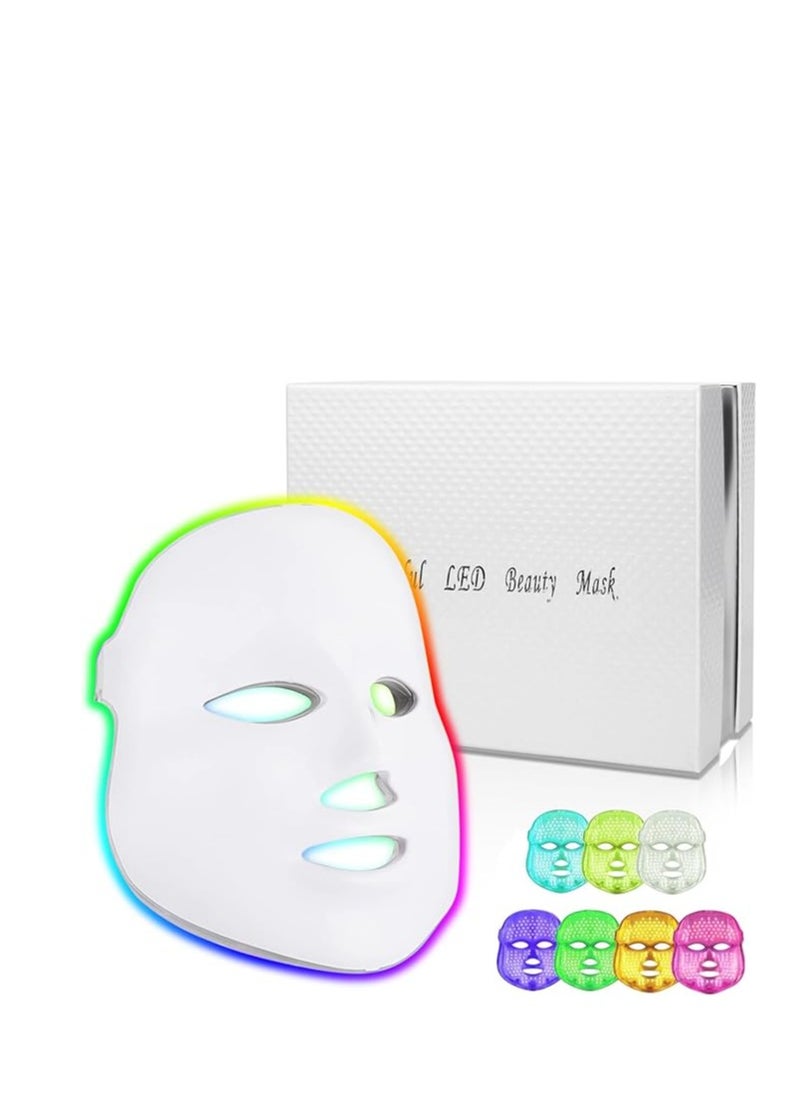 Led Face MASK (model FM-01), 7 Color LED Face MASK Light Therapy, Facial skin Care mask for both beauty salons and home use  - Image 1