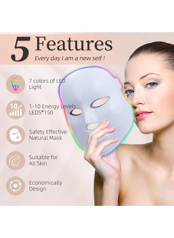 Led Face MASK (model FM-01), 7 Color LED Face MASK Light Therapy, Facial skin Care mask for both beauty salons and home use  - Image 3