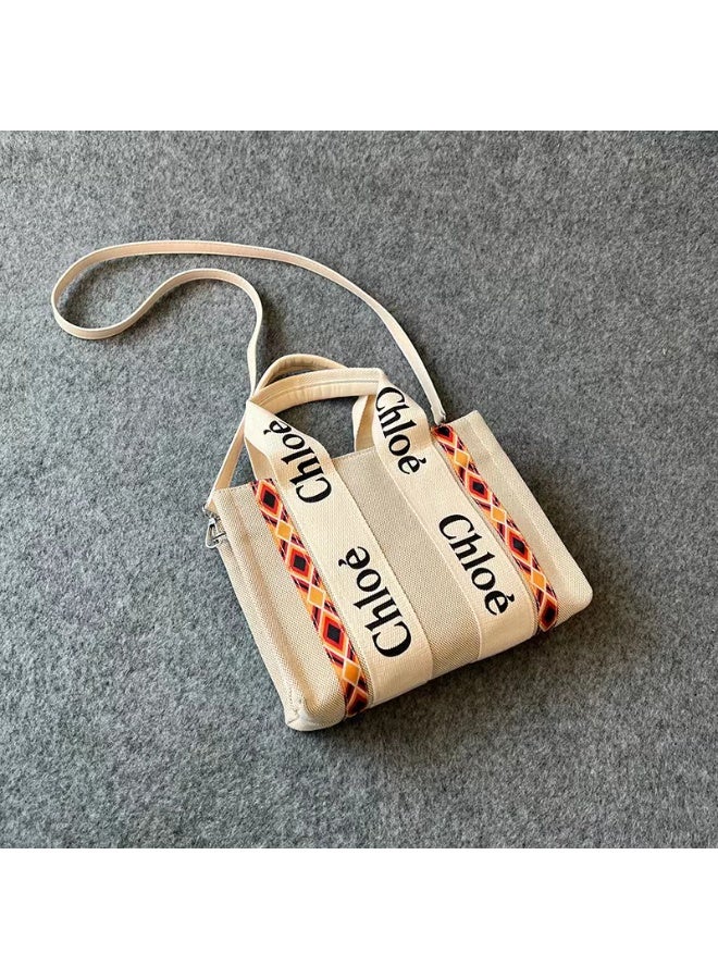Chloe Chloé Tote Bag: Boho - Chic with Branded  Patterned Straps-Small Size - Image 1