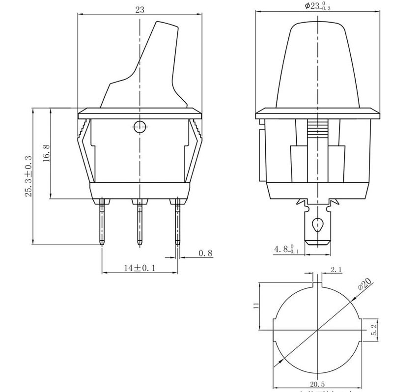 مفتاح روكر أصفر 12 فولت مضاء زر تبديل تشغيل/إيقاف للسيارة والمحرك - Image 3