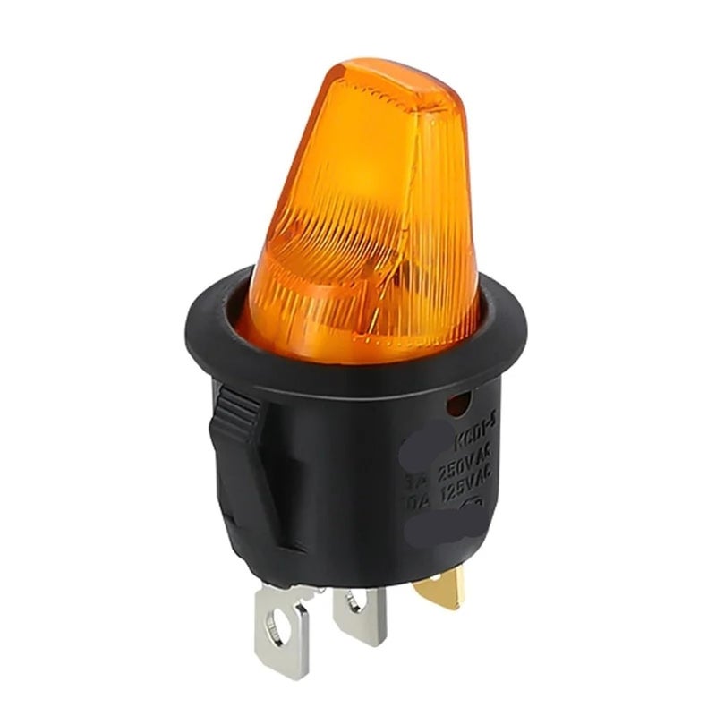 مفتاح روكر أصفر 12 فولت مضاء زر تبديل تشغيل/إيقاف للسيارة والمحرك - Image 2