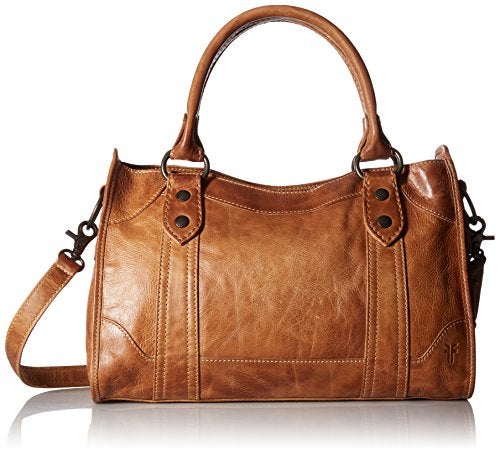Frye Women's Melissa Zip Satchel Leather Handbag with Adjustable Shoulder Strap & Top Handle - Image 1