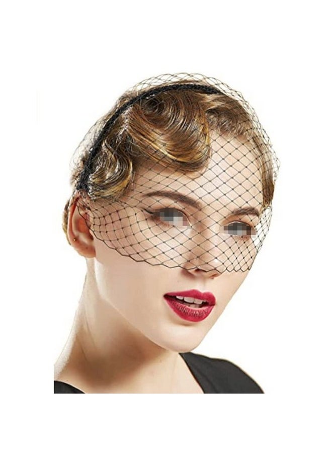 Teensery Black Veil Headband Elegant Mesh Veil Hairband Tea Party Hair Hoop Hair Accessories For Women And Girls 1 Piece  - Image 3