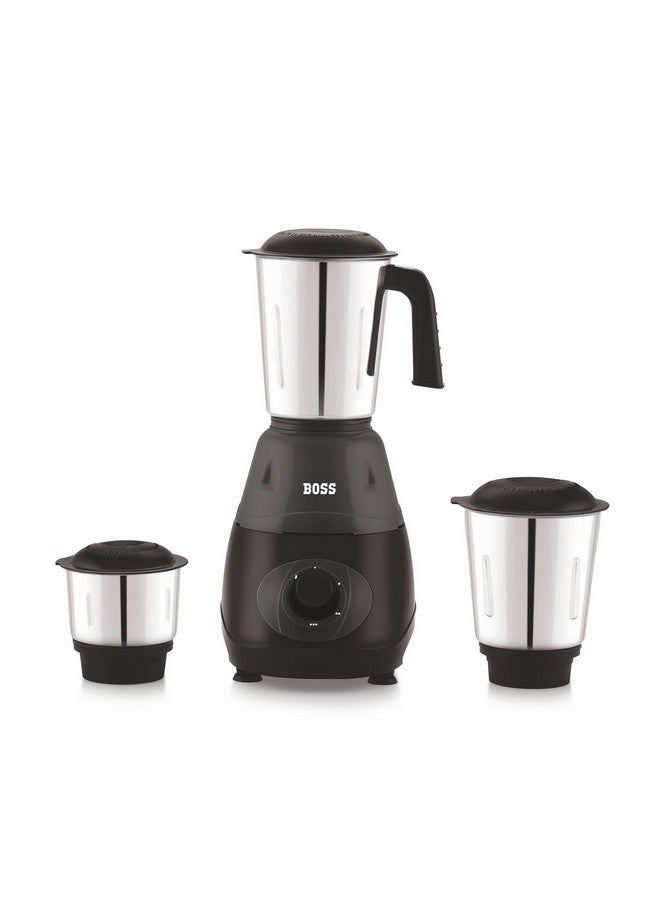 BOSS خلاط بوس برافو 500 واط مع محرك قوي، تصميم فريد لكسر التدفق وحماية من التحميل الزائد (3 أوعية من الفولاذ المقاوم للصدأ، رمادي) - Image 1