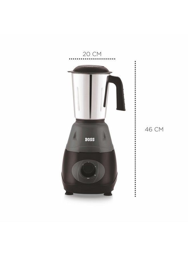 BOSS خلاط بوس برافو 500 واط مع محرك قوي، تصميم فريد لكسر التدفق وحماية من التحميل الزائد (3 أوعية من الفولاذ المقاوم للصدأ، رمادي) - Image 2