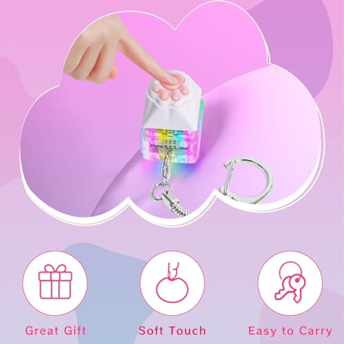 COZYMATE Keyboard Fidget Toys for Adults Keyboard Clicker with LED Light Keychain Fidget Sensory Fun Toys for Anxiety Decompression (Catpaw, 1P) - Image 3