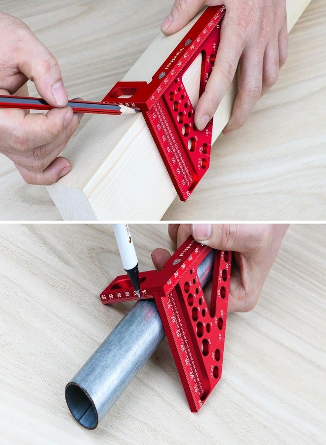 ViewReal Metric Versatile Carpenter Square Scribing Ruler, 3D Multi-Angle Measuring Tool with Angle Pin Aluminum Alloy 22.5-90 Degree, CM Scale for Woodworking, Engineering, Construction - Image 4