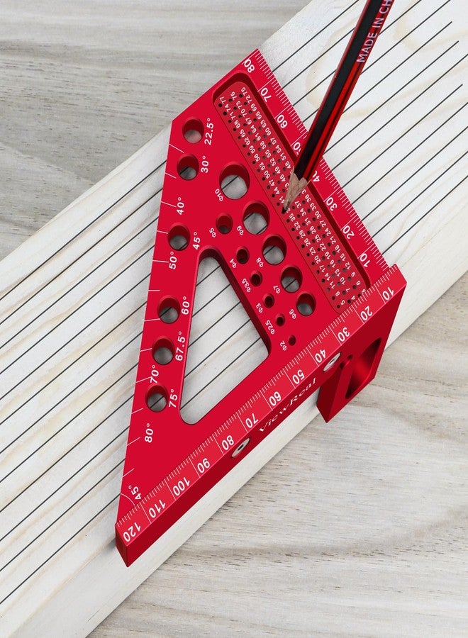 ViewReal Metric Versatile Carpenter Square Scribing Ruler, 3D Multi-Angle Measuring Tool with Angle Pin Aluminum Alloy 22.5-90 Degree, CM Scale for Woodworking, Engineering, Construction - Image 3