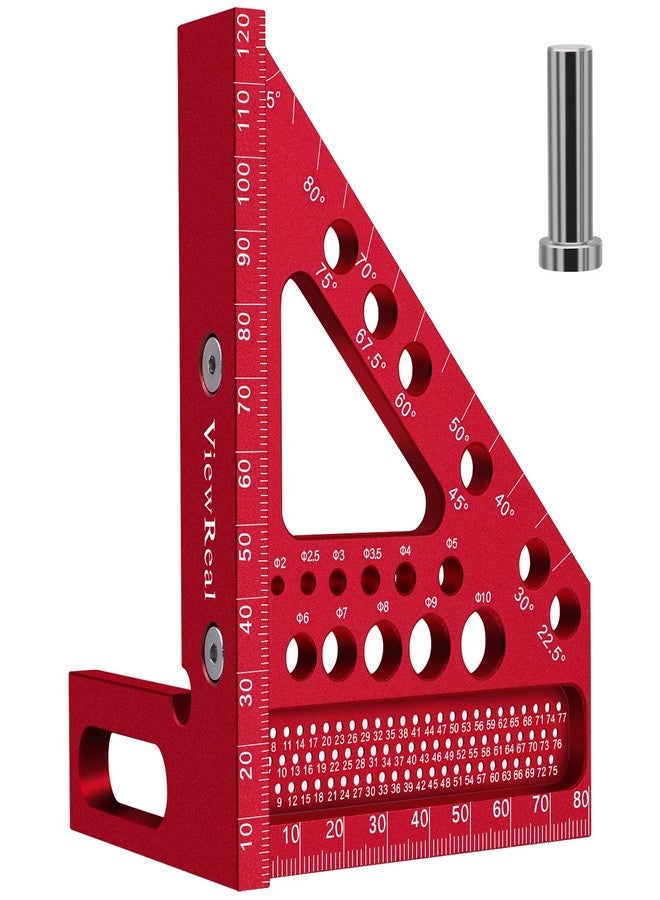 ViewReal Metric Versatile Carpenter Square Scribing Ruler, 3D Multi-Angle Measuring Tool with Angle Pin Aluminum Alloy 22.5-90 Degree, CM Scale for Woodworking, Engineering, Construction - Image 1