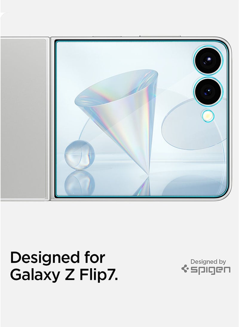 Spigen GLAStR EZ-Fit HD Samsung Galaxy Flip 7 Screen Protector Tempered Glass for outer Front Screen - [2 PACK] - Image 2