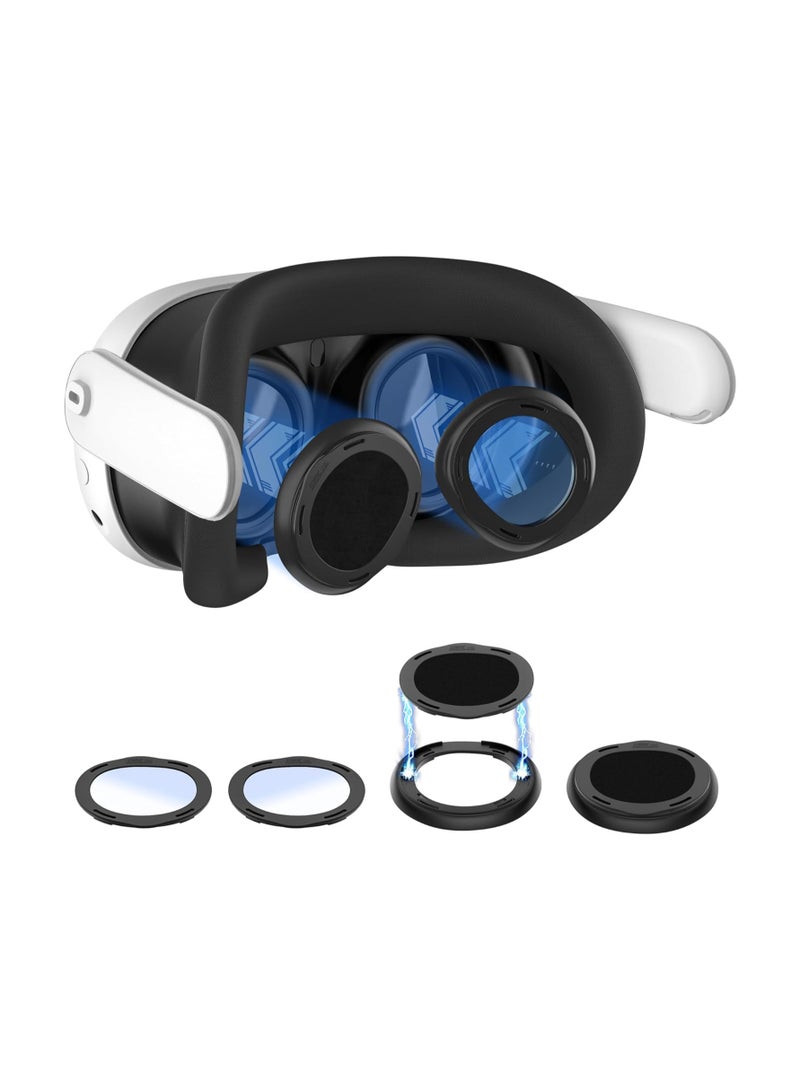 Lens Protector Cover Kit for Meta Quest 3, Protector Accessories Compatible with Oculus Quest 3, Glasses Spacer Anti-Scratch Ring with Blue Light Blocking Glasses for Meta Quest 3 - Image 1