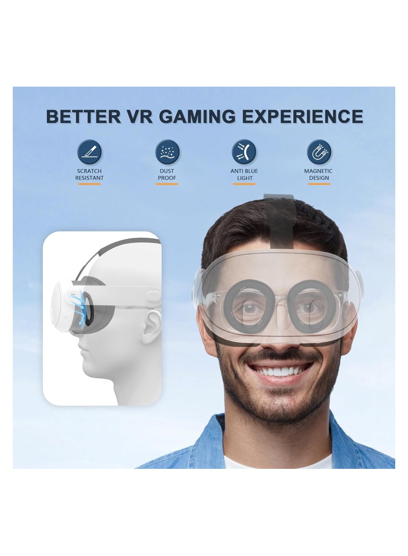 Lens Protector Cover Kit for Meta Quest 3, Protector Accessories Compatible with Oculus Quest 3, Glasses Spacer Anti-Scratch Ring with Blue Light Blocking Glasses for Meta Quest 3 - Image 2