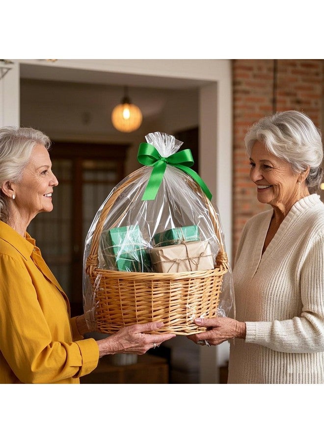 موريباك أكياس مورباك كبيرة من السيلوفان/التشيلي، 30 × 40 بوصة، أكياس سلة شفافة من البولي بروبلين، غلاف سيلوفان بلاستيكي لتغليف سلال الهدايا، 10 قطع - Image 3