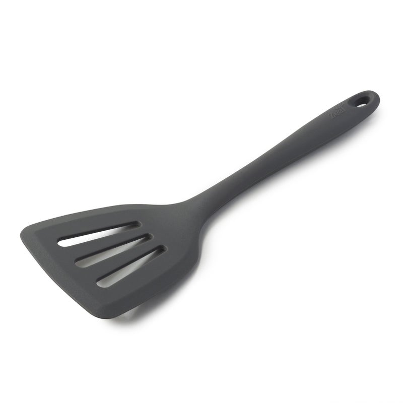 zeal Zeal Silicone Non-Stick Slotted Fish Slice/Cooking Turner (30cm) -Dark Grey - Image 1