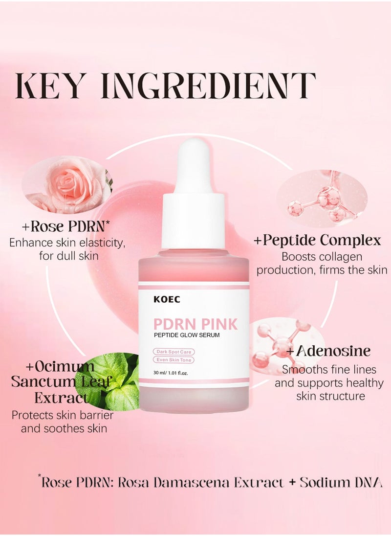 KOEC - PDRN Pink Peptide Serum, Pink Peptide Glow Serum,Niacinamide, Hydrating & Moisturizing & Firming, Uneven Skin Tone, Dark Spot Care,30ml - Image 1