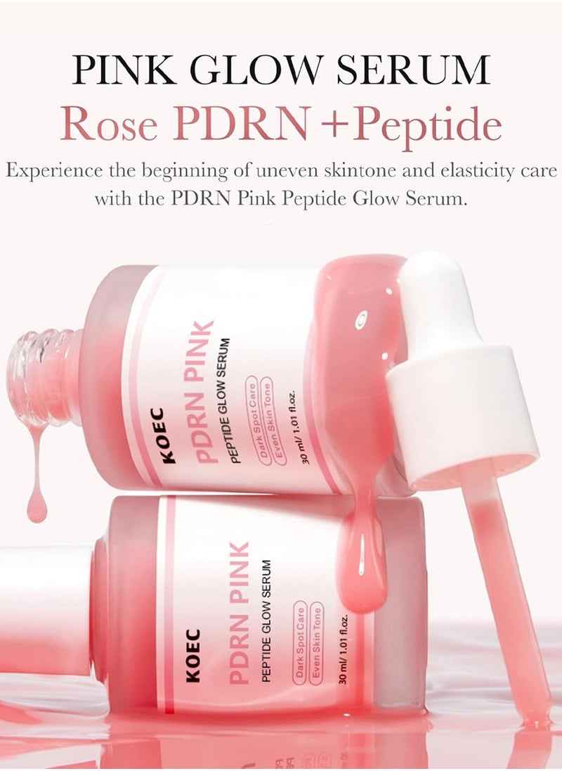 KOEC - PDRN Pink Peptide Serum, Pink Peptide Glow Serum,Niacinamide, Hydrating & Moisturizing & Firming, Uneven Skin Tone, Dark Spot Care,30ml - Image 1