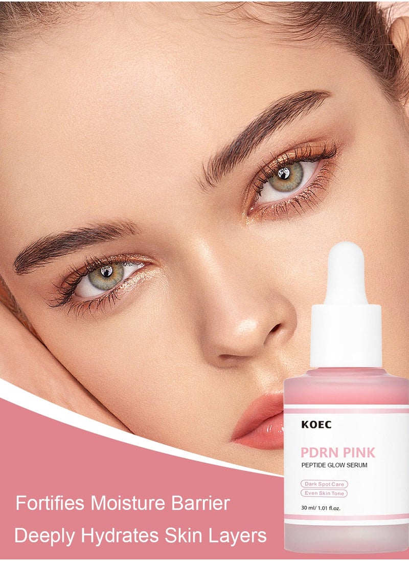 KOEC - PDRN Pink Peptide Serum, Pink Peptide Glow Serum,Niacinamide, Hydrating & Moisturizing & Firming, Uneven Skin Tone, Dark Spot Care,30ml - Image 1