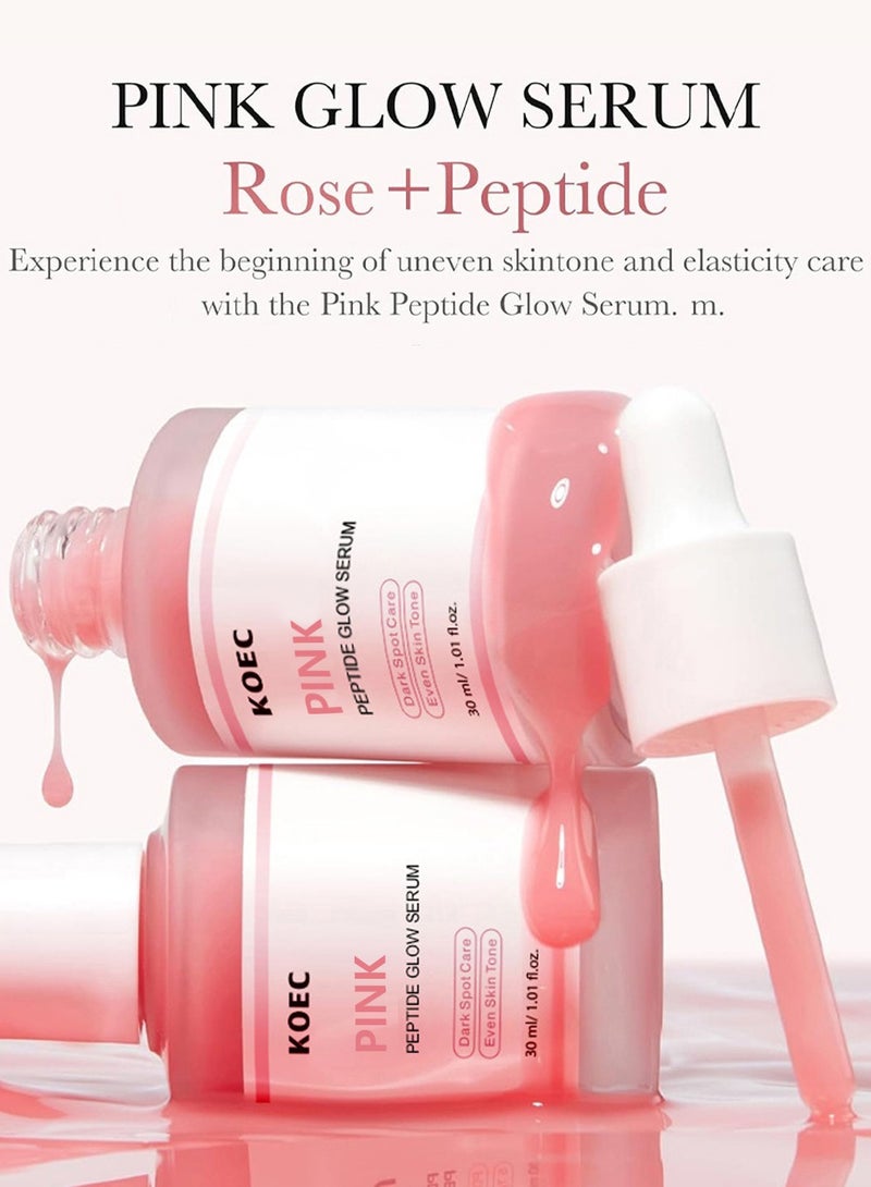 ك أو إي سي سيروم الببتيد الوردي، سيروم الببتيد الوردي المتوهج، النياسيناميد، مرطب ومرطب ومشد، لون بشرة غير موحد، العناية بالبقع الداكنة، 30 مل - Image 2