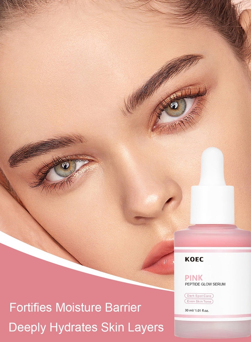 ك أو إي سي سيروم الببتيد الوردي، سيروم الببتيد الوردي المتوهج، النياسيناميد، مرطب ومرطب ومشد، لون بشرة غير موحد، العناية بالبقع الداكنة، 30 مل - Image 5