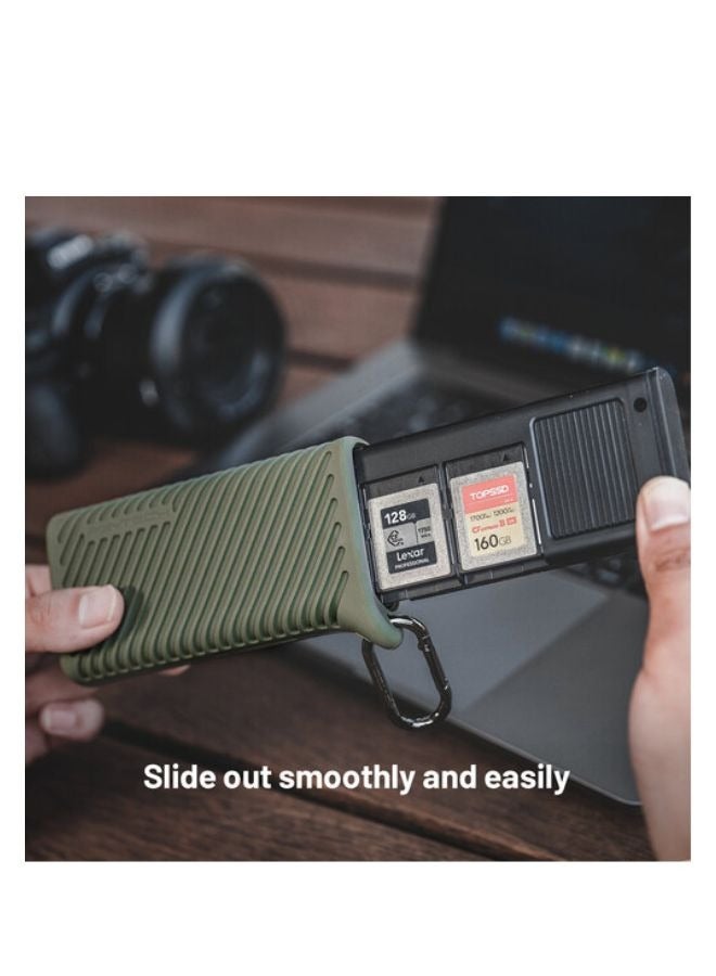 Pgytech CreateMate CFexpress Type B/SD Card Reader Case Moss Green - Image 2