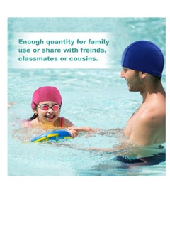 Excefore 3 Pieces Swimming Caps Comfortable Fabric Swimming Hat Premium Quality Stretchable Unisex Polyester Cloth Swimming Cap Lightweight Bathing Caps for Water Sports 3 Colors  - Image 3