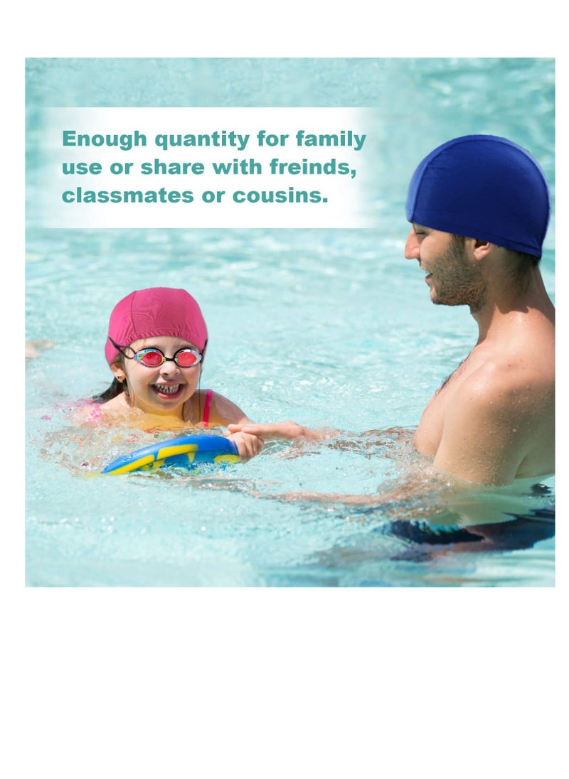 Excefore 3 Pieces Swimming Caps Comfortable Fabric Swimming Hat Premium Quality Stretchable Unisex Polyester Cloth Swimming Cap Lightweight Bathing Caps for Water Sports 3 Colors  - Image 3