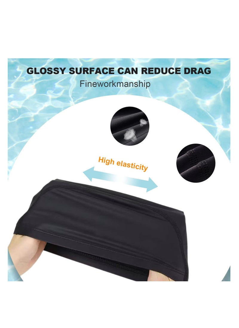Excefore 3 Pieces Swimming Caps Comfortable Fabric Swimming Hat Premium Quality Stretchable Unisex Polyester Cloth Swimming Cap Lightweight Bathing Caps for Water Sports 3 Colors  - Image 2