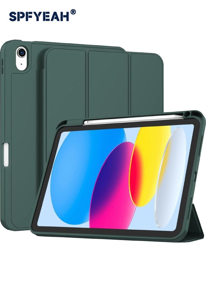SPFYEAH iPad (A16) 11th Generation 11 inch (2025) / iPad 10th Generation 10.9 inch (2022) Cover, with Pencil Holder, Auto Wake/Sleep, Trifold Stand Smart Case Cover with Soft TPU Back, Matcha Green