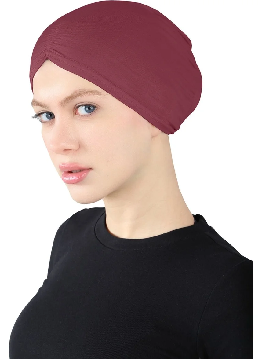 Ecardin Pleated Snap Bonnet - St 256 Claret Red