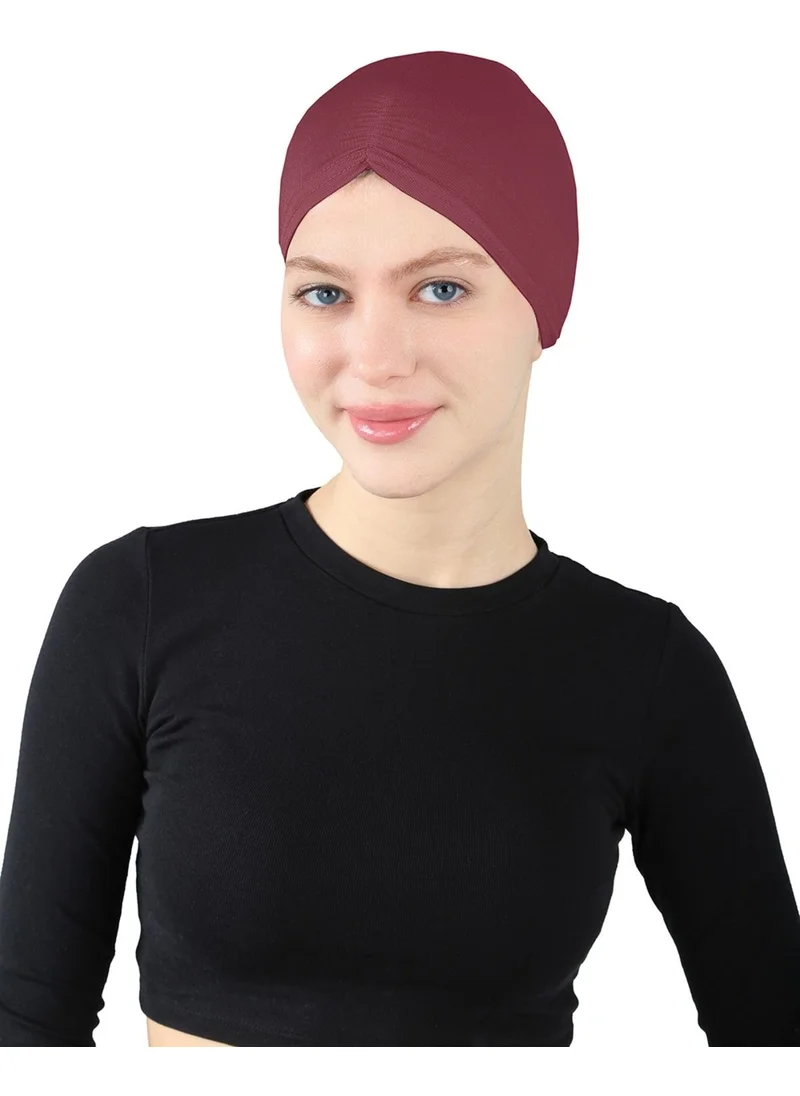 Ecardin Pleated Snap Bonnet - St 256 Claret Red