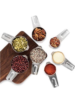 LENND Measuring Cups and Spoons Set of 15, Durable Single Stainless Steel 6 Measuring Cups and 6 Measuring Spoons with 2 D Rings and Magnetic Measurement Conversion Chart  - Image 5