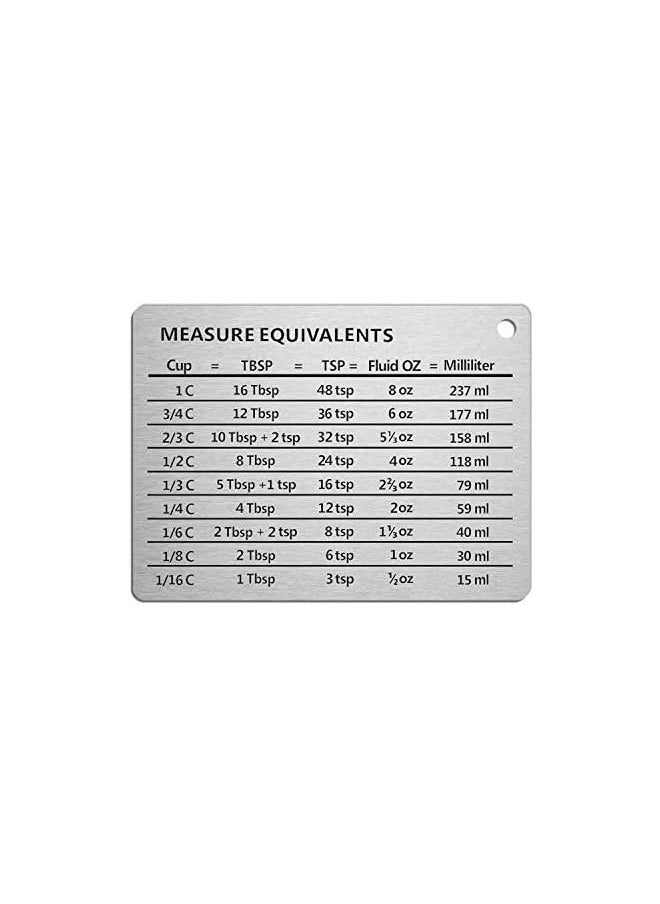 LENND - Measuring Cups and Spoons Set of 15, Durable Single Stainless Steel 6 Measuring Cups and 6 Measuring Spoons with 2 D Rings and Magnetic Measurement Conversion Chart - Image 1